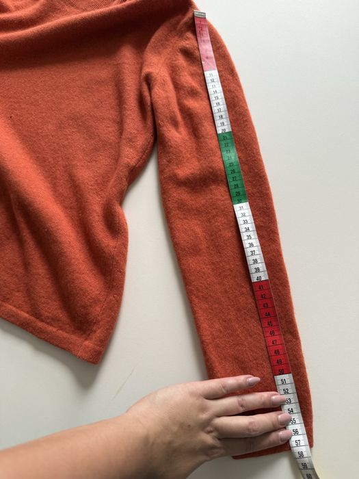 Sweter golf pomarańczowy ceglaty artigiano M wełna