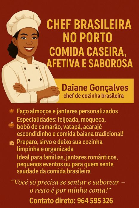 Chef Brasileira no Porto - Comida Caseira, Afetiva e Saborosa