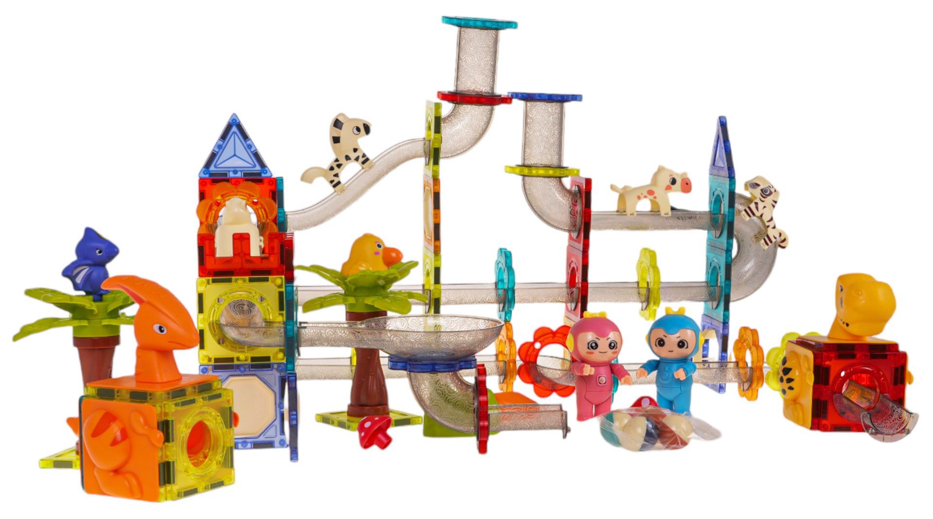 Klocki Magnetyczne Kulka ZOO Zestaw 153el. tor dla kule kulodron