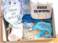 DUŻY Zestaw prezentowy. Prezent na BABY SHOWER box wyprawka