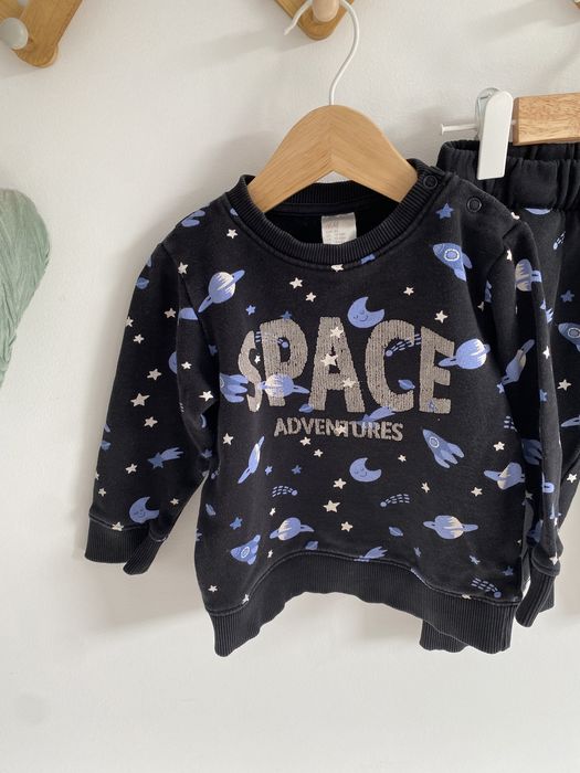 Komplet h&m 80 bluza spodnie dresowe w planety