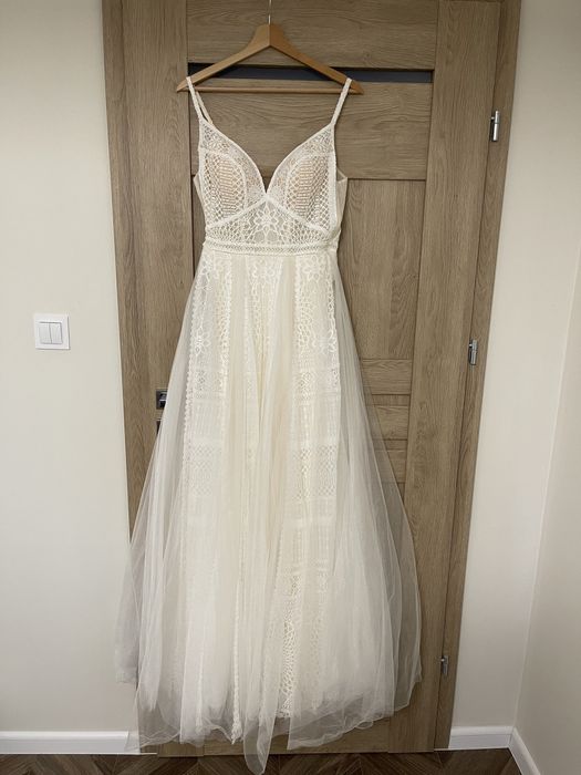 Suknia ślubna rustykalna/boho 38