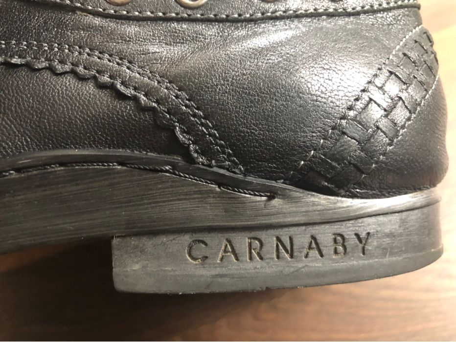Luksusowe szyte ręcznie skórzane buty CARNABY LONDON POWER 43/44czarne