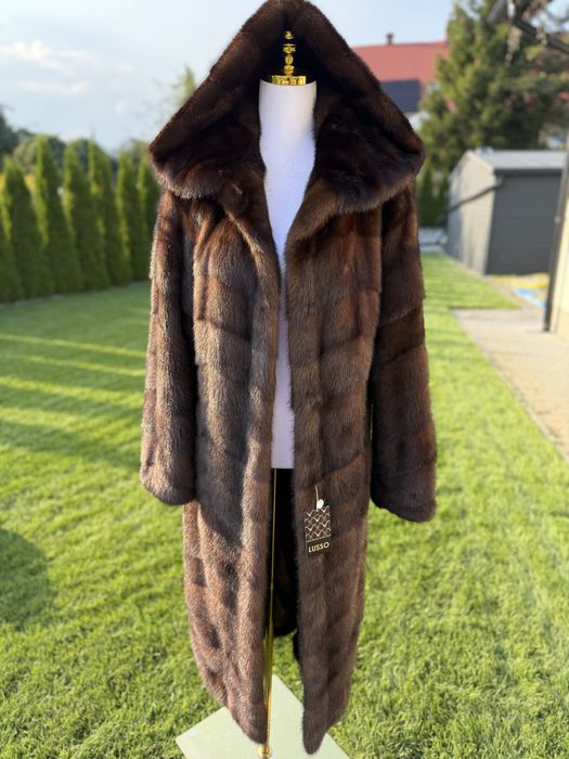 Futro naturalne z norek grzbiety, rozm. S-L 120 cm !