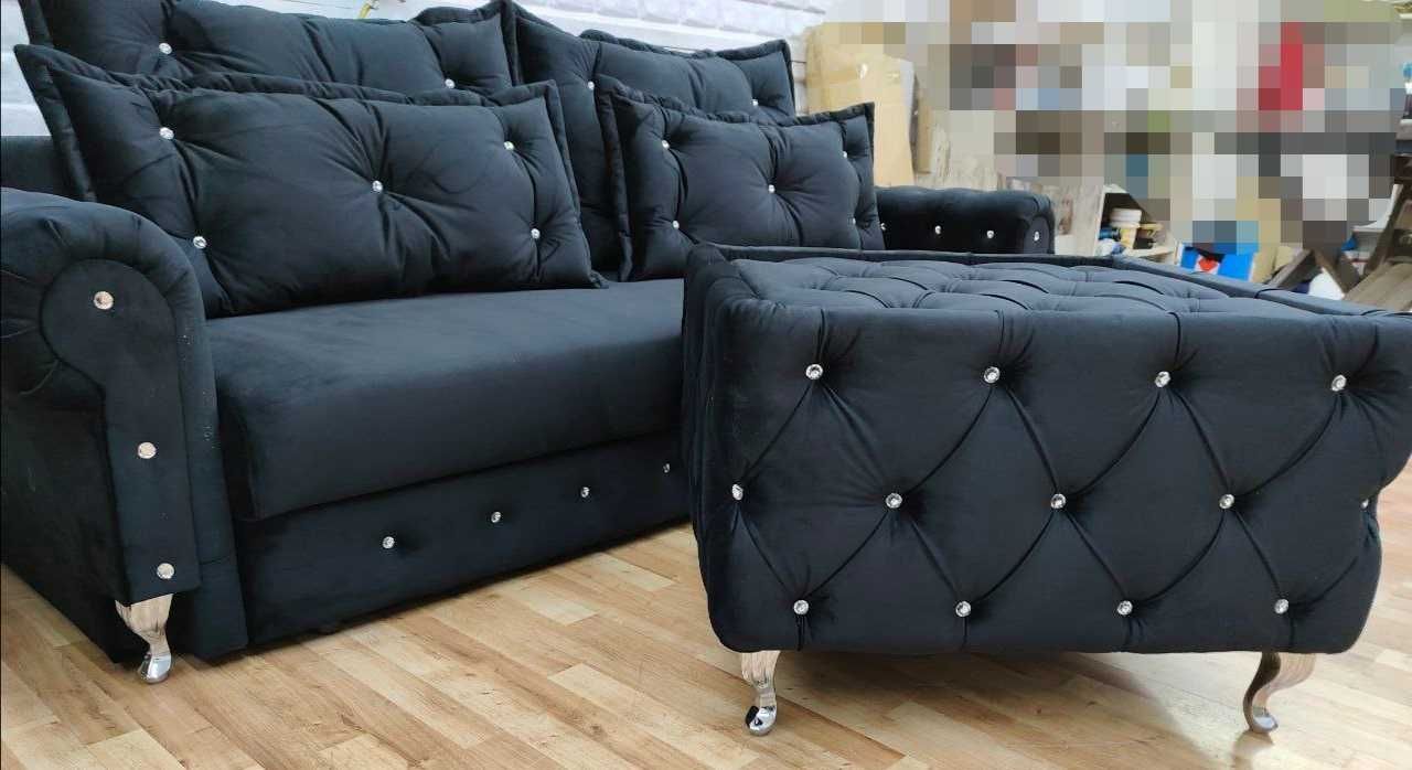 Sofa glamour 220dluga 90 szer spanie 150x195 pojemnik automat