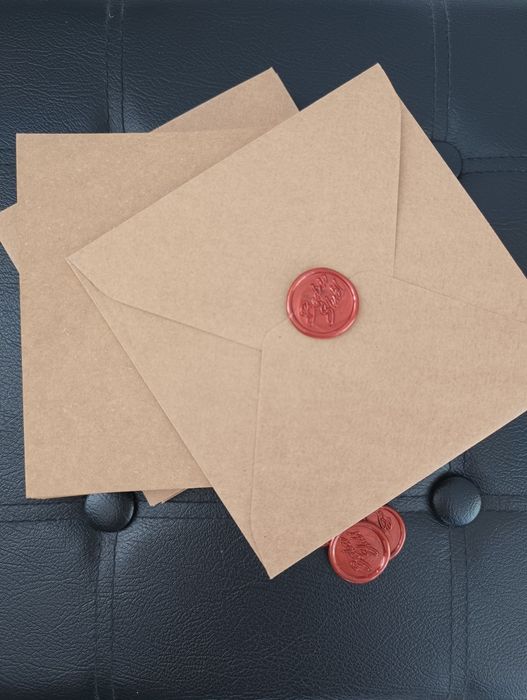 Zaproszenie ślubne kraftowe plus lak z napisem "będzie ślub!"