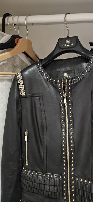 Skórzana kurtka ramoneska styl biker.