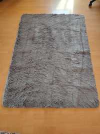 Nowy szary dywan puszysty 120x160 cm
