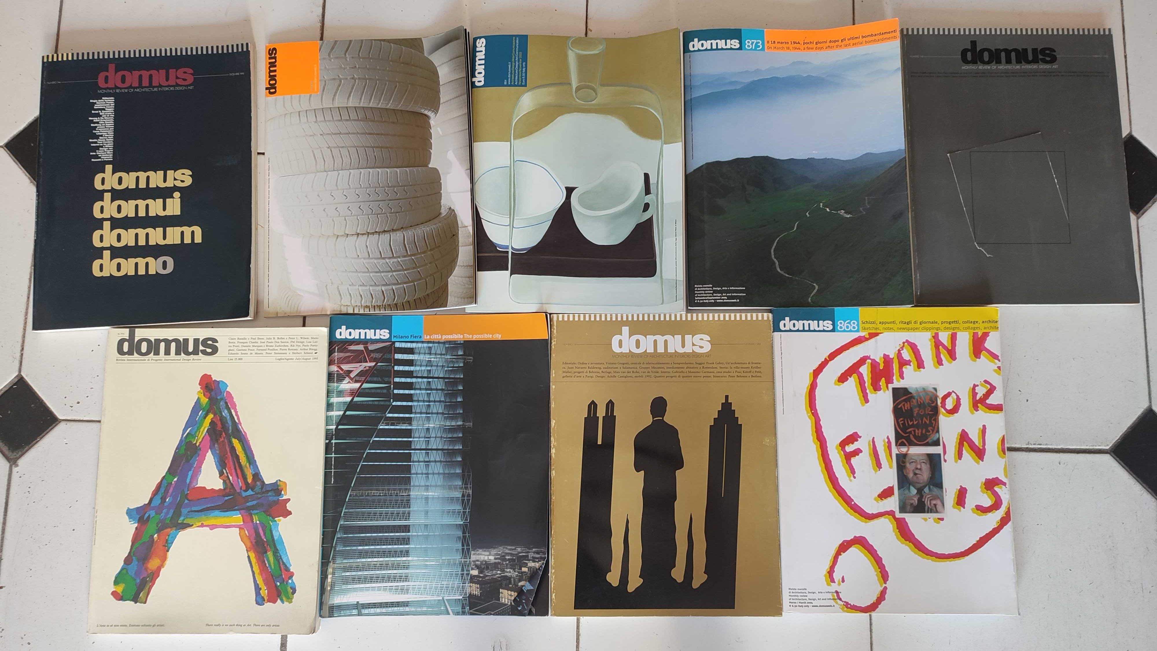 Lote 9 Revistas DOMUS - Revista de Arquitectura e Design