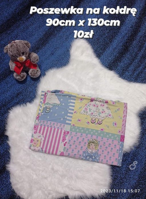 Poszewka na kołdrę 90cmx 130cm dziecięca laleczki lalki do łóżeczka