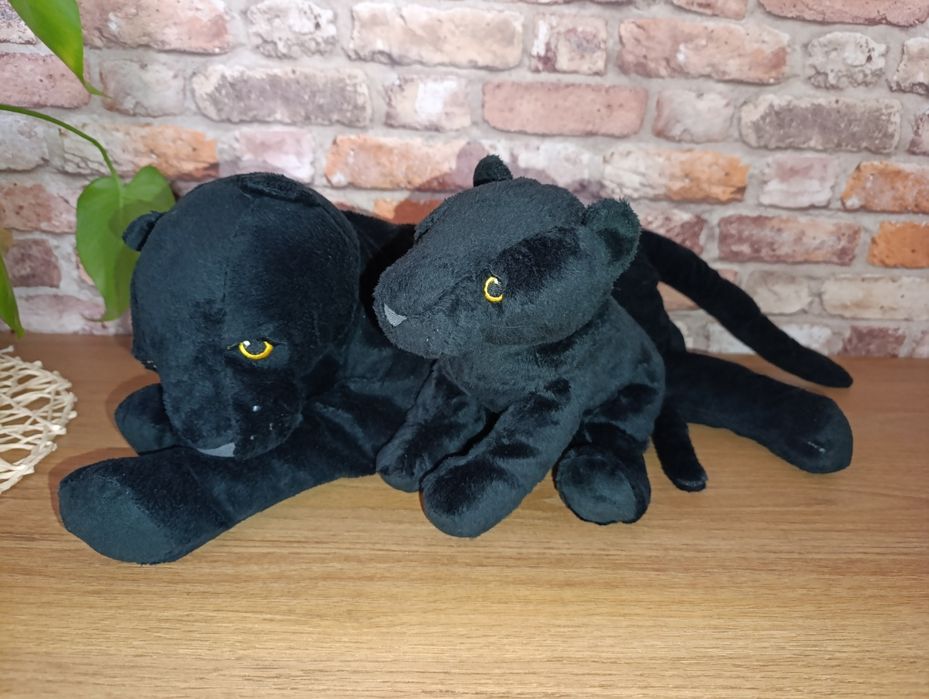 IKEA MODERLIG czarna pantera duża 54cm i mala 28cm zestaw