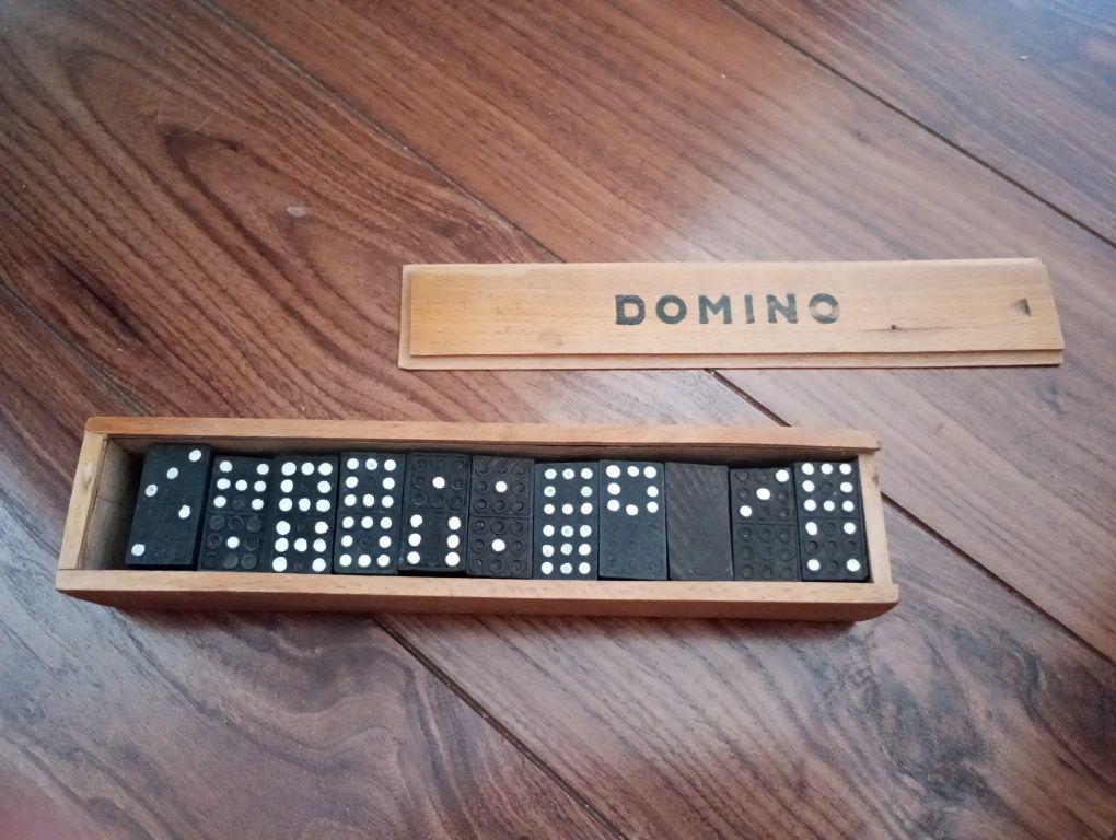 Domino Komplet kości do gry drewniane lata 30 XX wieku