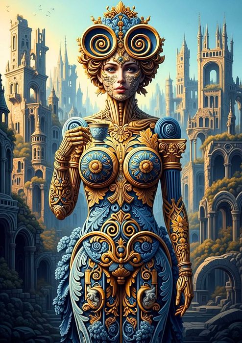 Obraz na płótnie - Ornamentyka i architektura - wielkość 75cm x 108cm