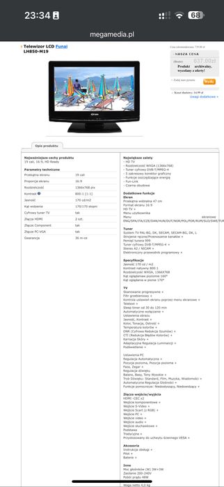 Telewizor jest w doskonałym stanie technicznym
