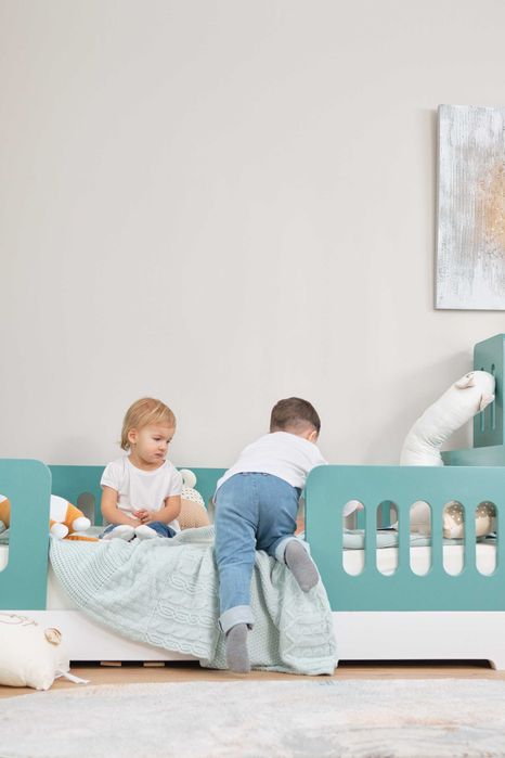 Дитяче ліжко Монтессорі / Детская Кроватка / Ліжко з бортиком Аква