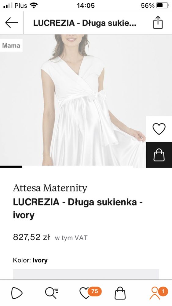 Piękna suknia ślubna ciążowa 36 s