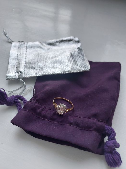 Жіноче кільце, каблучка позолочена з фіанітами