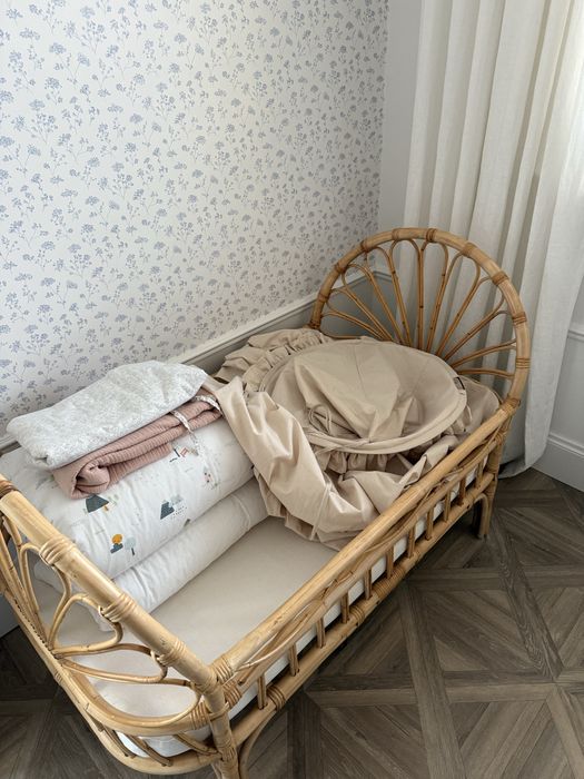 Łóżeczko rattanowe dla dziecka, handmade