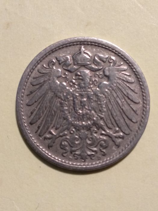 Moedas 10 Pfennig 1900, 1907, 1920, 1921 e 1922 Alemanha