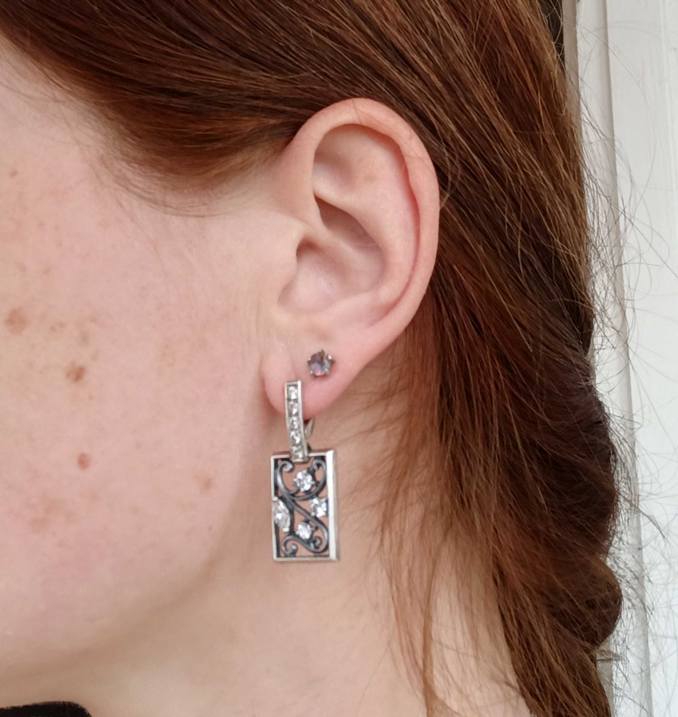 Серебряные серьги длинные