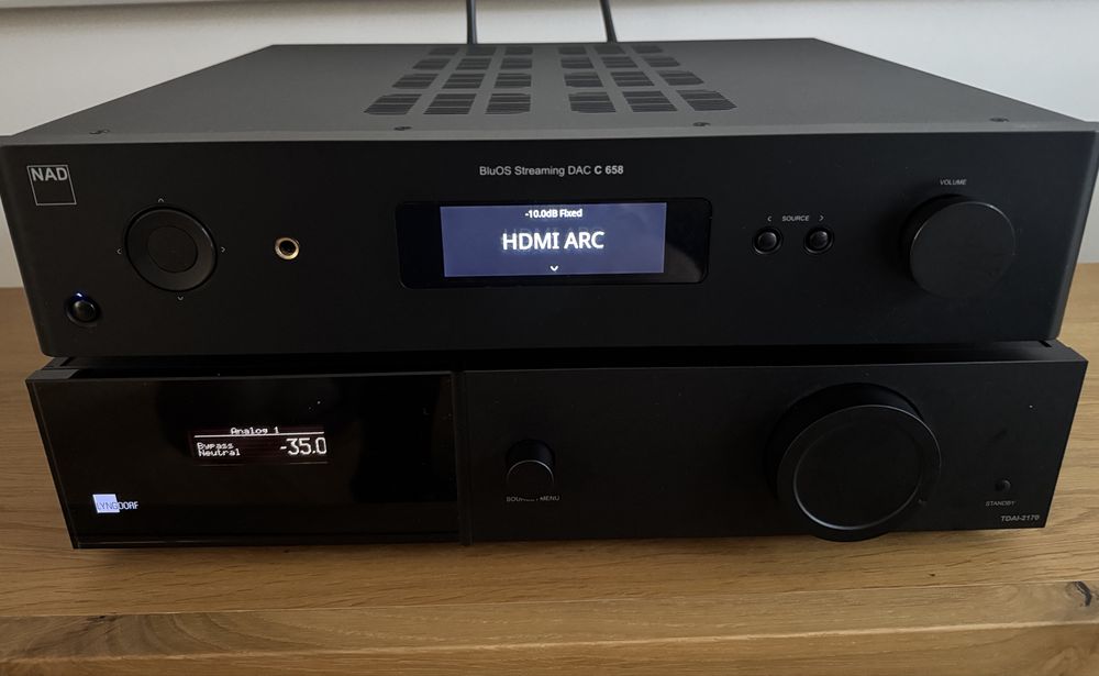 Nad C658 BluOs streaming dac + moduł HDMI komplet okazja pilot