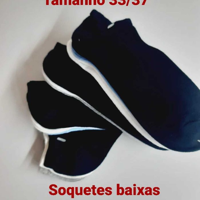 12 pares de soquetes tamanho 33/37 em algodão do bom.
