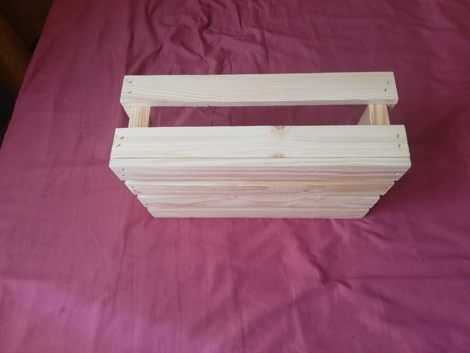 skrzynka drewniana naturalna 20,5x34x13cm sosnowa DIY kwietnik  koszyk