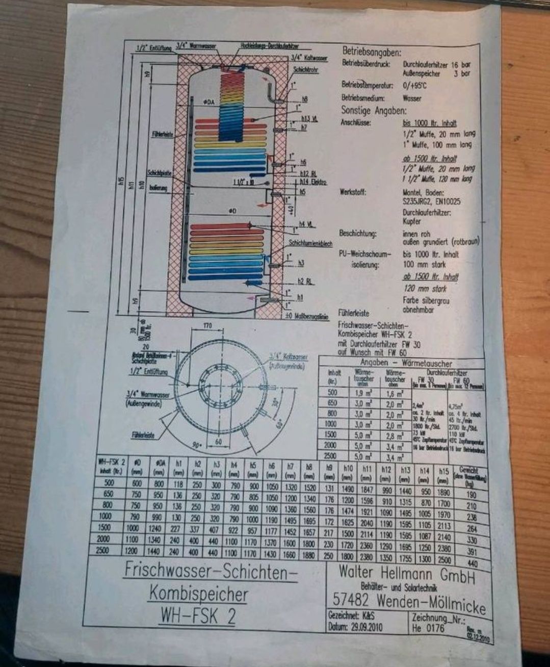 Bufor kombinowany 3 weżownice, CWU 1000 litrów