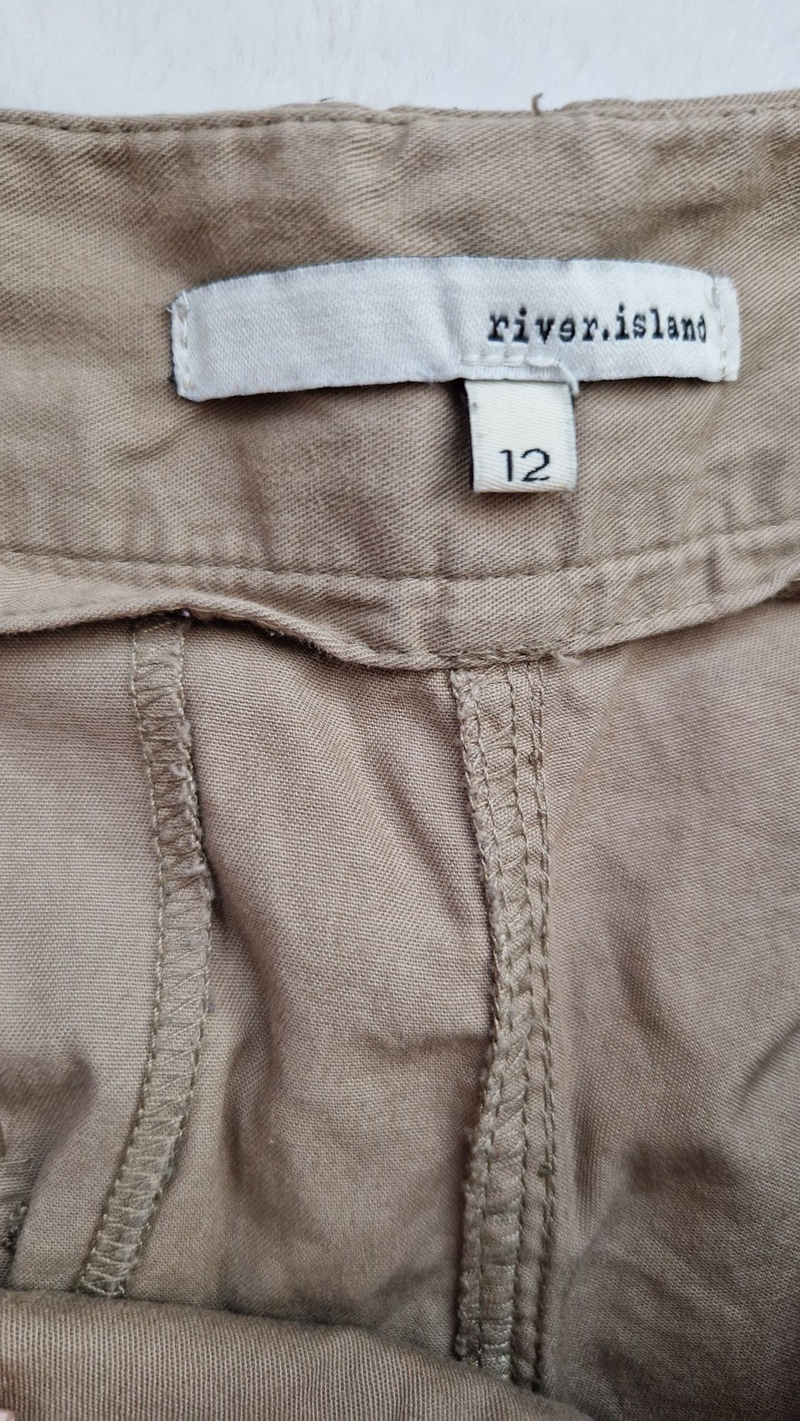 Beżowe damskie spodnie chinosy do kostek, River Island 40/L