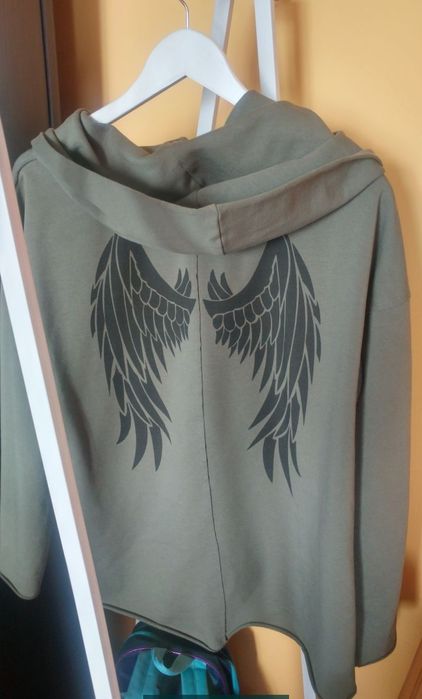 Bluza z kapturem khaki wings skrzydła