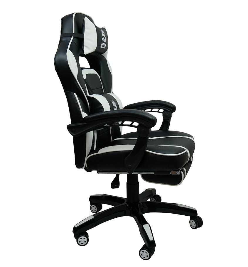 Fotel Gamingowy DEUS Large White obrotowy dla graczy