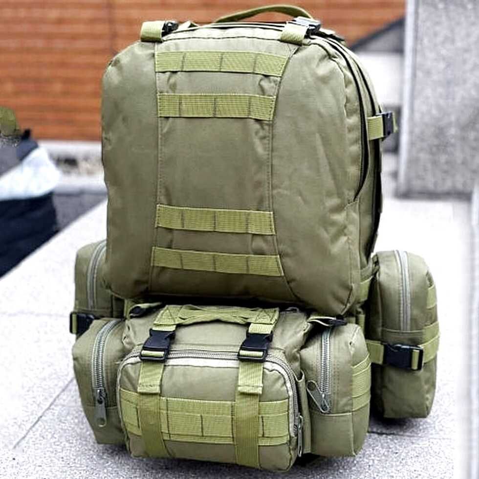 рюкзак тактичний 55л із 3 підсумками штурмовий, для походу, баул