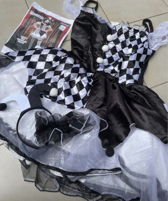 Kostium stroj przebranie roz.S/M Arlekin Colombina Cyrk halloween bal
