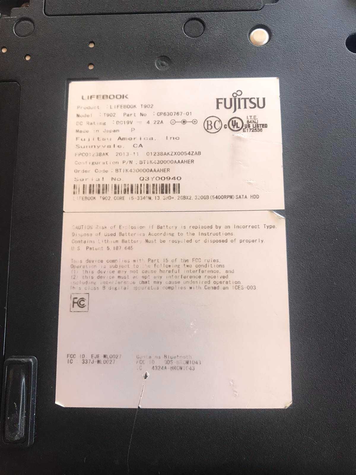 Ноутбук-трансформер. FUJITSU LifeBook T902 Intel Core I5-3340M