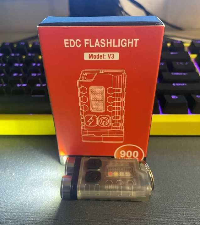 Ultra-Kompaktowa Latarka z USB-C i Światłem UV - EDC V3