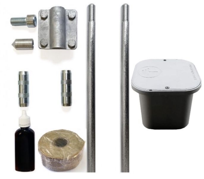 Комплект заземлення 3м з нержавіючоі сталі з ревізійним колодцем