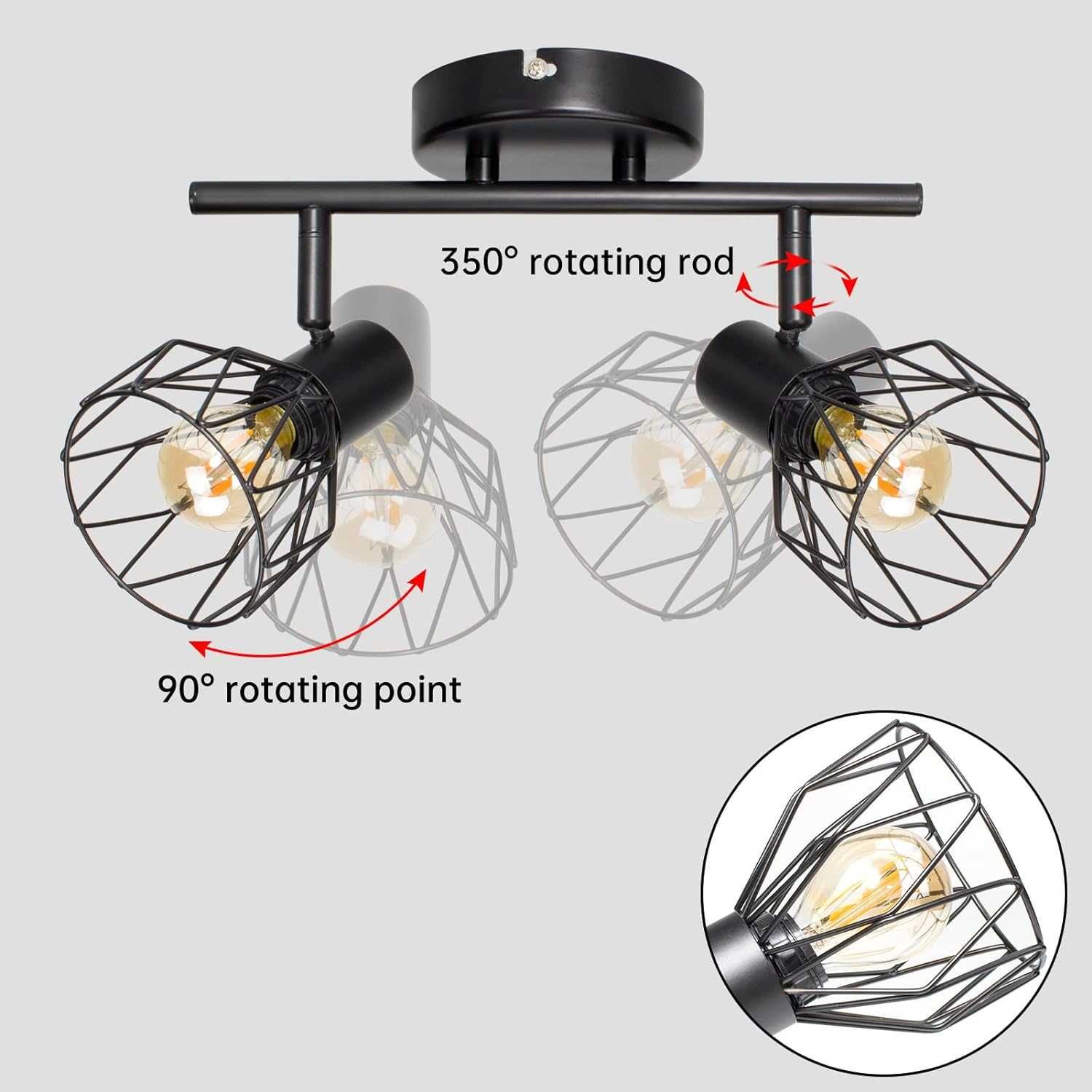 Lampa sufitowa na dwie żarówki