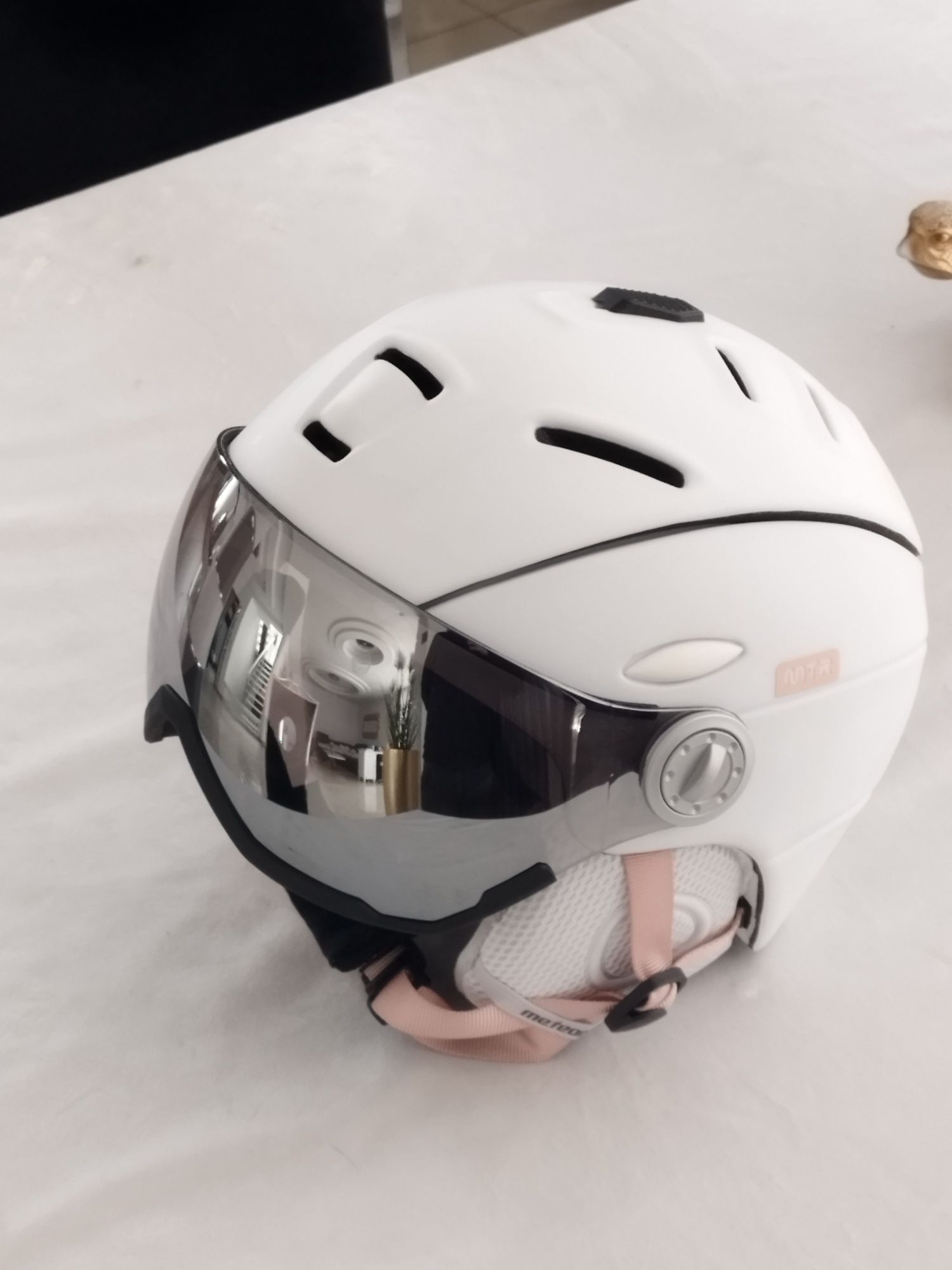 Kask narciarski z szybą METEOR junior jak nowy FLOW M 55-58 filtr S