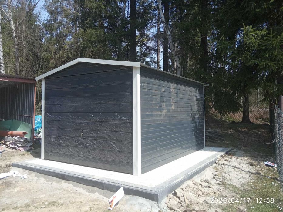 Garaż Dwustanowiskowy 6x5 Biel +  Orzech PROMOCJA