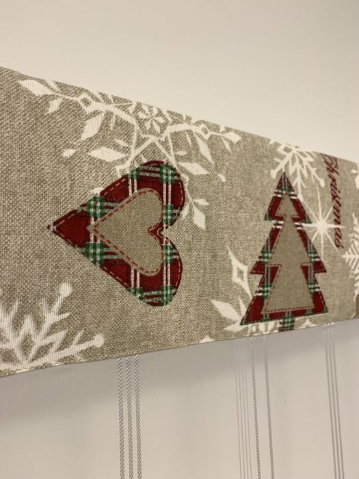 Ekran Panel firanka świąteczna choinka serce śnieżynka