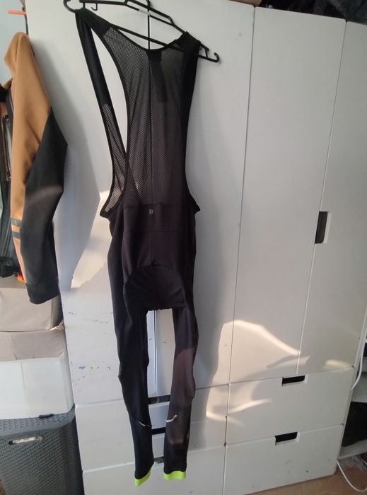 Spodnie zimowe rowerowe długie z szelkami Btwin RC100 XL