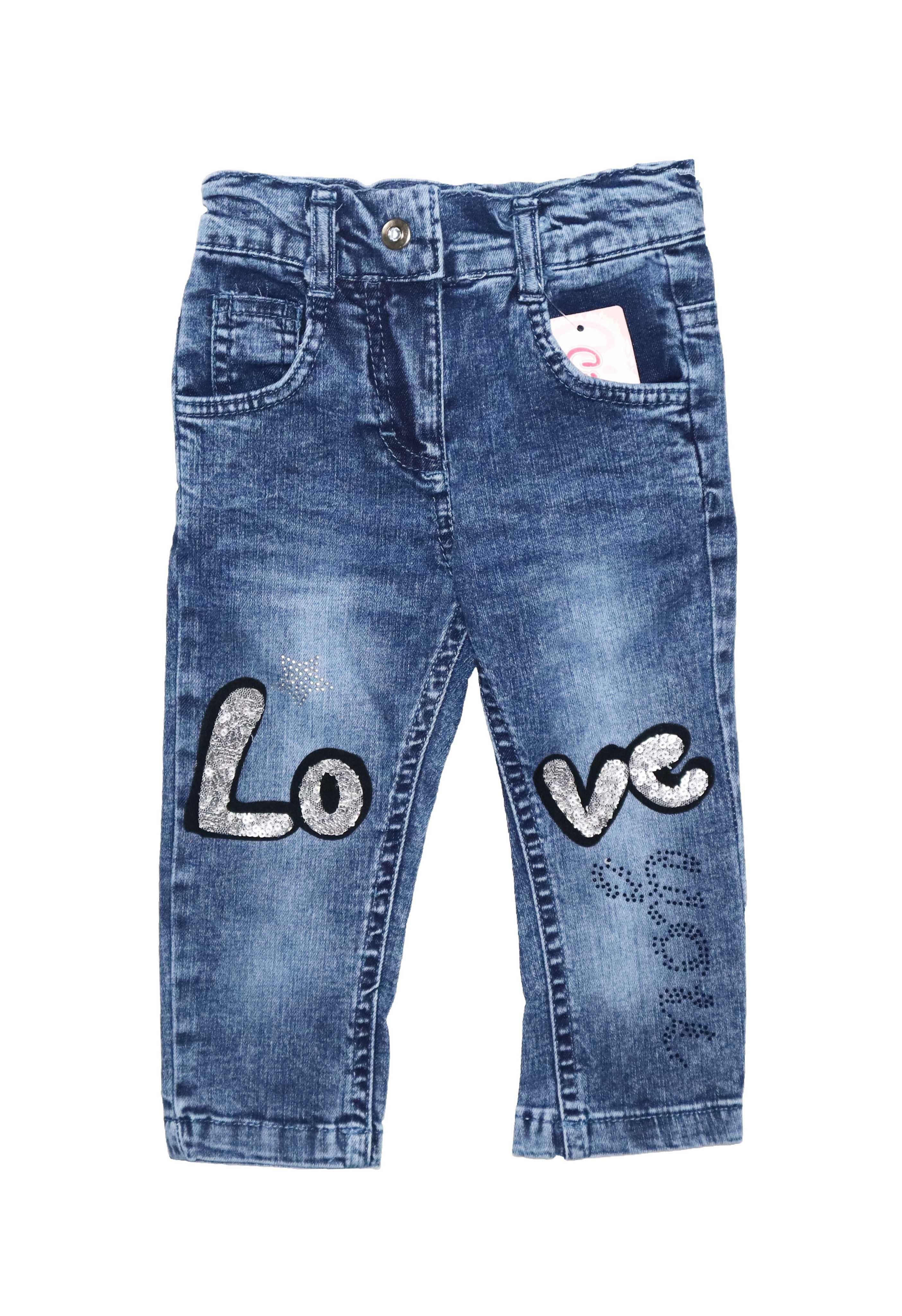 Spodnie jeansowe dla dziewczynki jeansy dziewczęce jeansy dziecięce 86