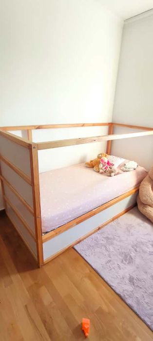 Cama reversível, branco/pinho, 90x200 cm