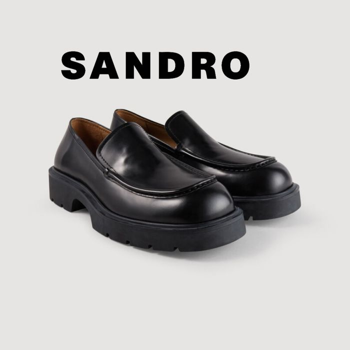 Sandro Paris лофери із натуральної гладкої шкіри