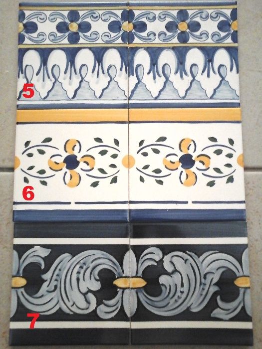 LOTE 2 - Azulejos Pintados à Mão - 15 x 15 cm - A Imitar antigos