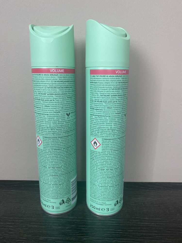 Lakier do włosów TAFT volume 2 x 250 ml