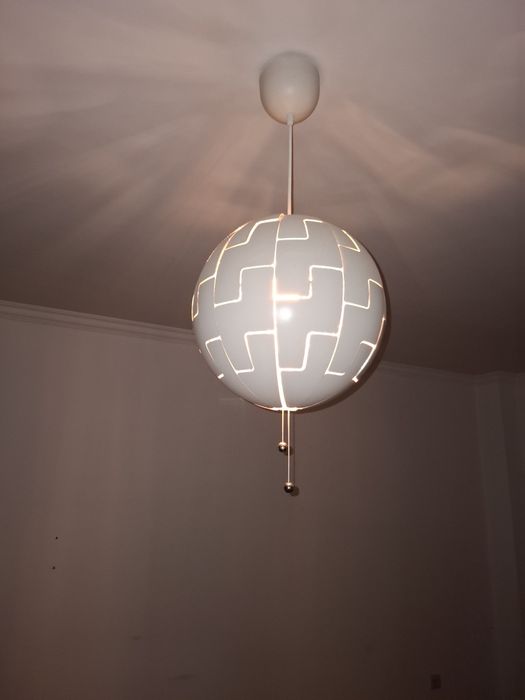 Candeeiro suspenso IKEA explosão, branco/prateado, 35 cm