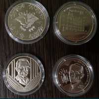 Юбилейные монеты Украины 2, 5 и 10 гривень, купюра 20 гривень