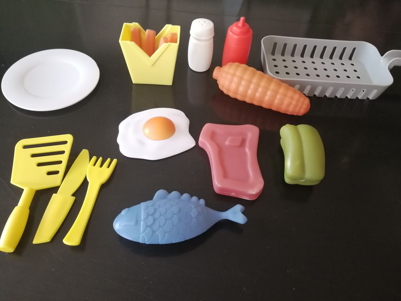 Akcesoria do kuchni zabawkowej, jedzenie zmieniające kolor, zestaw