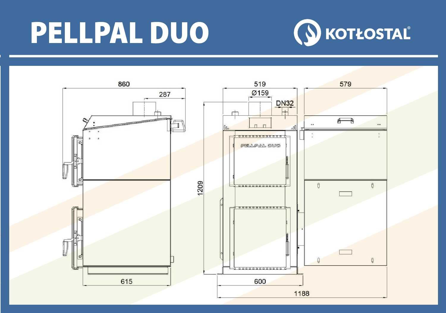 Kocioł na pellet PELLPAL DUO o mocy 14 kW - EcoDesign - sterownik LCD